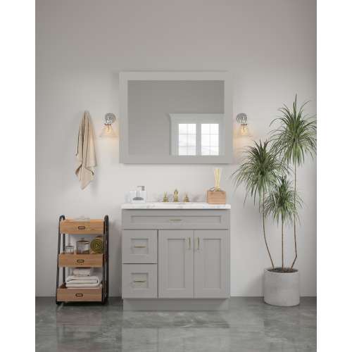 42-in x 34-in Shaker Framed Vanity Mirror, Light Grey, VM4234-MR-FR01-LG