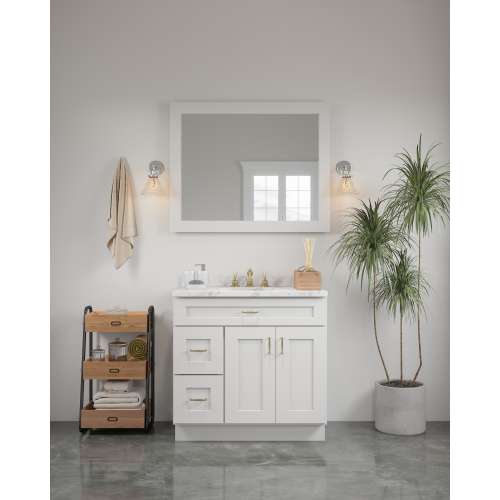 42-in x 34-in Shaker Framed Vanity Mirror, White, VM4234-MR-FR01-WH