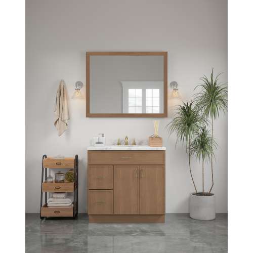 42-in x 34-in Slim Shaker Framed Vanity Mirror, Tan Wood, VM4234-MR-FR02-TW