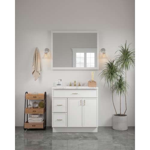 42-in x 34-in Slim Shaker Framed Vanity Mirror, White, VM4234-MR-FR02-WH