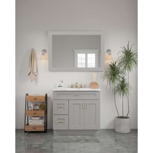 48-in x 34-in Shaker Framed Vanity Mirror, Light Grey, VM4834-MR-FR01-LG