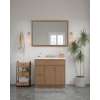 48-in x 34-in Slim Shaker Framed Vanity Mirror, Tan Wood, VM4834-MR-FR02-TW