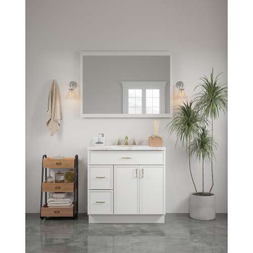 48-in x 34-in Slim Shaker Framed Vanity Mirror, White, VM4834-MR-FR02-WH