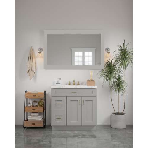 54-in x 34-in Shaker Framed Vanity Mirror, Light Grey, VM5434-MR-FR01-LG