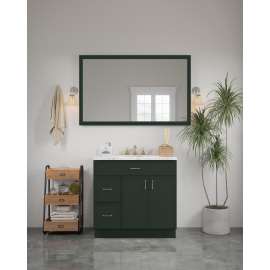 54-in x 34-in Slim Shaker Framed Vanity Mirror, Green, VM5434-MR-FR02-GR