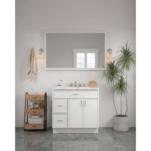 54-in x 34-in Slim Shaker Framed Vanity Mirror, White, VM5434-MR-FR02-WH
