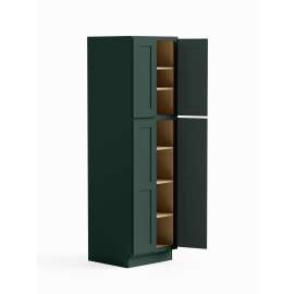 30-in x 24-in x 84-in Ready To Assemble Shaker Four Door Tall Utility Cabinet, Green, U308424-RTA-FR01-GR