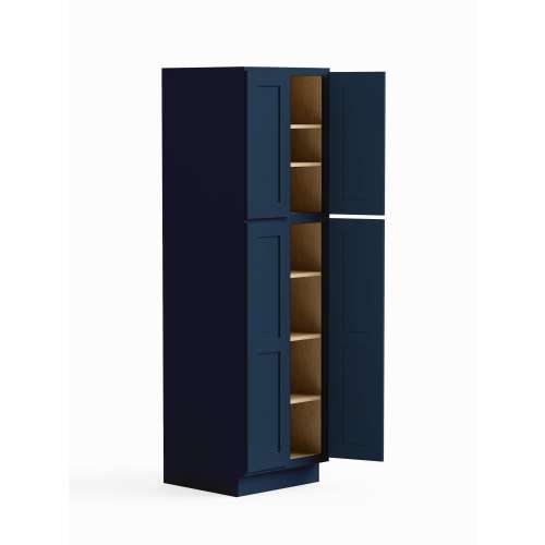 30-in x 24-in x 84-in Ready To Assemble Shaker Four Door Tall Utility Cabinet, Navy Blue, U308424-RTA-FR01-NB
