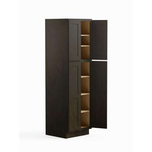 30-in x 24-in x 84-in Ready To Assemble Shaker Four Door Tall Utility Cabinet, Smokey Grey, U308424-RTA-FR01-SG