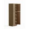 30-in x 24-in x 84-in Ready To Assemble Shaker Four Door Tall Utility Cabinet, Tan Wood, U308424-RTA-FR01-TW