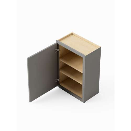 18-in x 12-in x 30-in Ready To Assemble Slim Shaker Single Door Wall Cabinet, Light Grey, W1830-RTA-FR02-LG