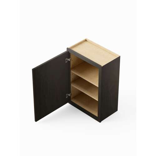 18-in x 12-in x 30-in Ready To Assemble Slim Shaker Single Door Wall Cabinet, Smokey Grey, W1830-RTA-FR02-SG