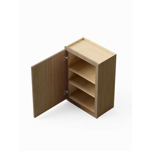18-in x 12-in x 30-in Ready To Assemble Slim Shaker Single Door Wall Cabinet, Tan Wood, W1830-RTA-FR02-TW