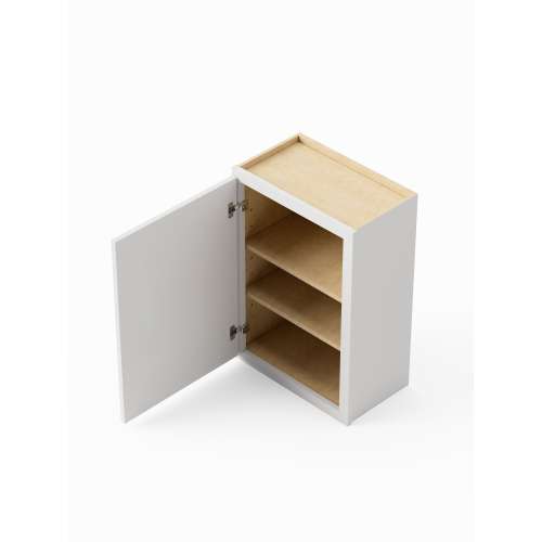 18-in x 12-in x 30-in Ready To Assemble Slim Shaker Single Door Wall Cabinet, White, W1830-RTA-FR02-WH