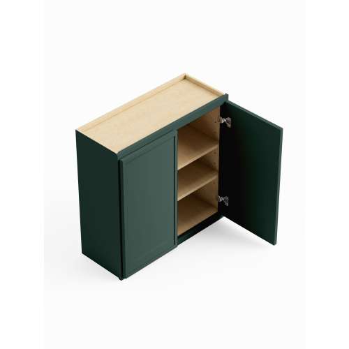 33-in x 12-in x 36-in Ready To Assemble Slim Shaker Double Door Wall Cabinet, Green, W3336-RTA-FR02-GR