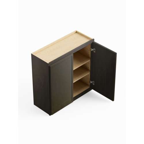 33-in x 12-in x 36-in Ready To Assemble Slim Shaker Double Door Wall Cabinet, Smokey Grey, W3336-RTA-FR02-SG