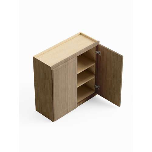 33-in x 12-in x 36-in Ready To Assemble Slim Shaker Double Door Wall Cabinet, Tan Wood, W3336-RTA-FR02-TW
