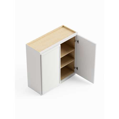 33-in x 12-in x 36-in Ready To Assemble Slim Shaker Double Door Wall Cabinet, White, W3336-RTA-FR02-WH