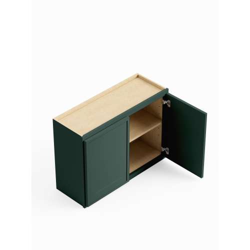36-in x 12-in x 24-in Ready To Assemble Slim Shaker Wall Cabinet, Green, W3624-RTA-FR02-GR
