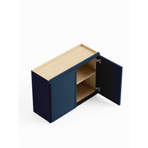 36-in x 12-in x 24-in Ready To Assemble Slim Shaker Wall Cabinet, Navy Blue, W3624-RTA-FR02-NB