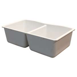 31.9375-in x 19.125-in x 9.5-in silQ Granite Kitchen Sink with Double Equal bowls, Undermount Installation, in White