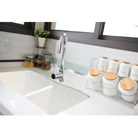 31.9375-in x 19.125-in x 9.5-in silQ Granite Kitchen Sink with Double Equal bowls, Undermount Installation, in White