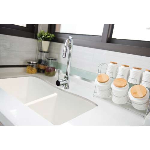 31.9375-in x 19.125-in x 9.5-in silQ Granite Kitchen Sink with Double Equal bowls, Undermount Installation, in White