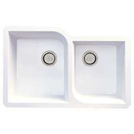 Radius Granite 31-in Undermount Kitchen Sink Kit with Grids, Strainers and Drain Installation Kit