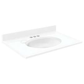 SM4919-0 Samson 49-in x 19-in Cultured Marble Single Bowl Vanity Top, White