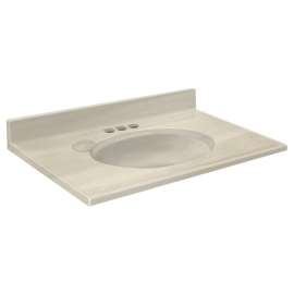 1439-732 Samson 37-in x 19-in Cultured Marble Single Bowl Vanity Top (3-Pack)