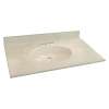 1469-7522 Samson 25-in x 22-in Cultured Marble Single Bowl Vanity Top, White on Bone (6-Pack)