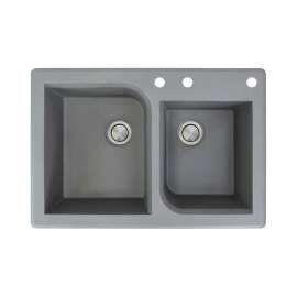 RTDO3322-ABD Radius 33-in x 22-in Drop-in Granite Kitchen Sink