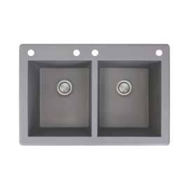 RTDE3322-CABE Radius 33-in x 22-in Drop-in Granite Kitchen Sink