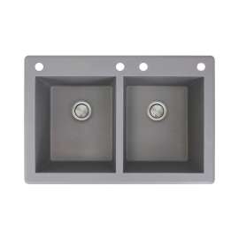 RTDE3322-CADE Radius 33-in x 22-in Drop-in Granite Kitchen Sink