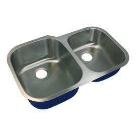 Meridian Stainless Steel 32 Undermount Kitchen Sink Kit with Bottom Grids, Flip-Top Strainer, Flip-Top Disposal Strain