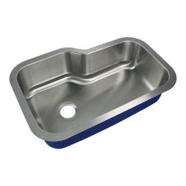 Meridian Stainless Steel 33 Undermount Kitchen Sink Kit with Bottom Grids, Flip-Top Strainer, Flip-Top Disposal Strain