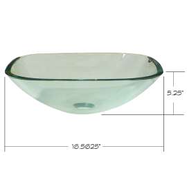 Millbrook Glass 16.5-in Square Vessel Sink