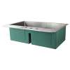 33-in x 22-in x 10-in 16 Gauge Double Equal Bowls, Stainless Steel Kitchen Sink with Low Divide, Micro Edge Dual Mount Installation, with 3 Holes