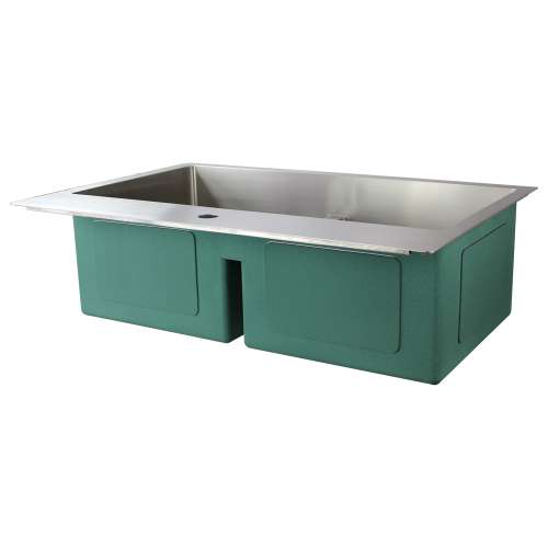 33-in x 22-in x 10-in 16 Gauge Double Equal Bowls, Stainless Steel Kitchen Sink with Low Divide, Micro Edge Dual Mount Installation, with 1 Hole