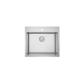25-in x 22-in x 10-in 16 Gauge Single Bowl, Stainless Steel Kitchen Sink, Micro Edge Dual Mount Installation, with 1 Hole