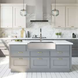 KKM-DTSSF362510-M Diamond Sink Kit with Farmhouse Style Super Single Bowl, Magnetic Accessories Kit, and Drain Kit