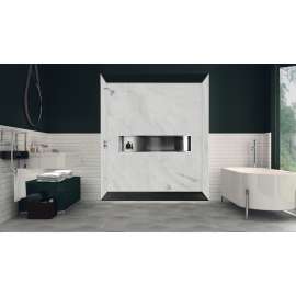 FZS7940C-09-M Trimslate 79-in L x 40-in W Zero Threshold Center Drain Shower Base, Black