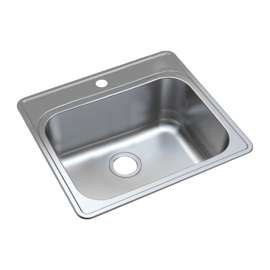K-MTSB252212-1 Meridian Stainless Steel 25-in x 22-in x 12-in Laundry/Utility Sink Kit with 1-Hole in Brushed Finish