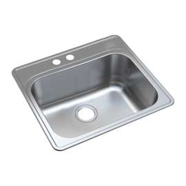 MTSB252212-ML2 Meridian Stainless Steel 25-in x 22-in x 12-in Laundry/Utility Sink with 2-Hole in Brushed Finish