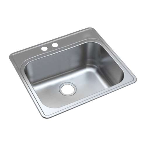 MTSB252212-ML2 Meridian Stainless Steel 25-in x 22-in x 12-in Laundry/Utility Sink with 2-Hole in Brushed Finish