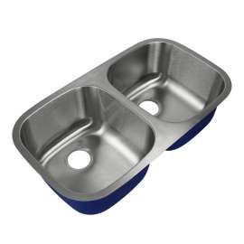Meridian Stainless Steel 32 Undermount Kitchen Sink Kit with Bottom Grids, Flip-Top Strainer, Flip-Top Disposal Strain