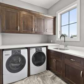 PF7509A-FLX Kitchen/Laundry Faucet with Swivel Action Ball-Joint, Dual Spray, and Flex Neck in Black