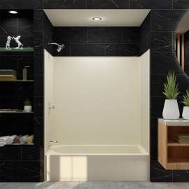 Transolid Studio Solid Surface 60-in x 60-in Tub Wall Surround