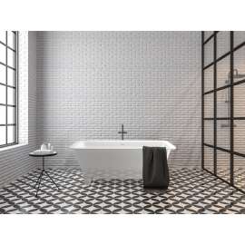 SMN6030 Milan 60in. Freestanding Resin Stone Bathtub with Center Drain, in White