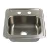 15-in x 15-in x 6-in 20 Gauge Single Bowl, Stainless Steel Kitchen/Bar Sink, Drop-in Installation, with 1 Faucet Hole